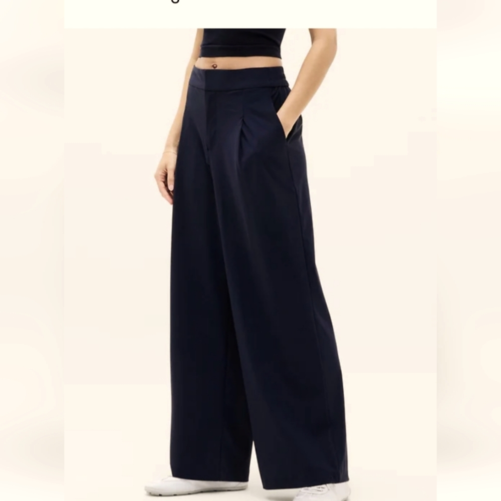#0422 Large NWOT ATHLETA Black Cool Calm Sleep Pants 16.5-18"Waist 29.5"Insm